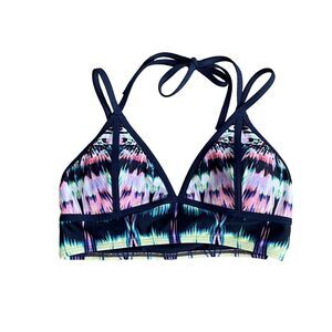 Athleta Size XS Multicolor Triangle Long Line Swim Bikini Top Beach Summer Pool